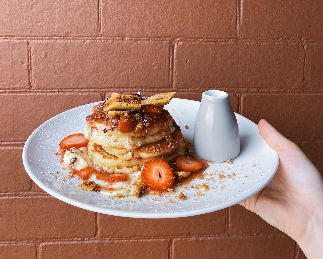 A stack of pancakes at Sage in Victoria Park