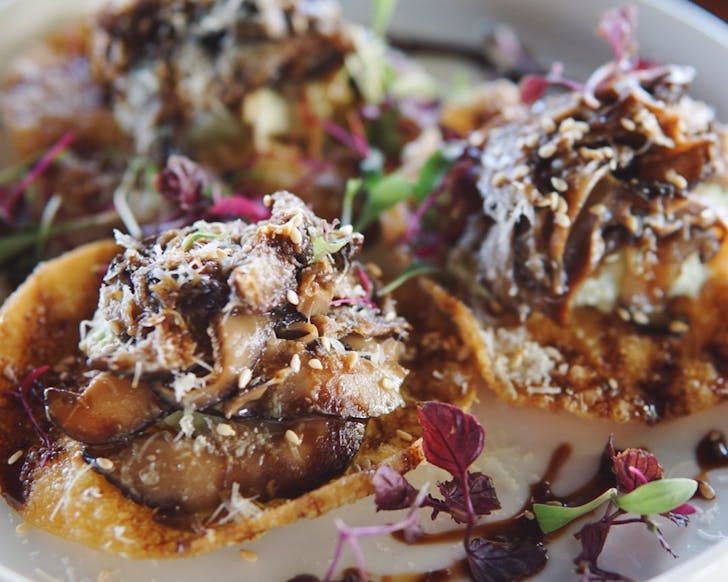 The mushroom tacos at Neho Asian Tapas in Victoria Park