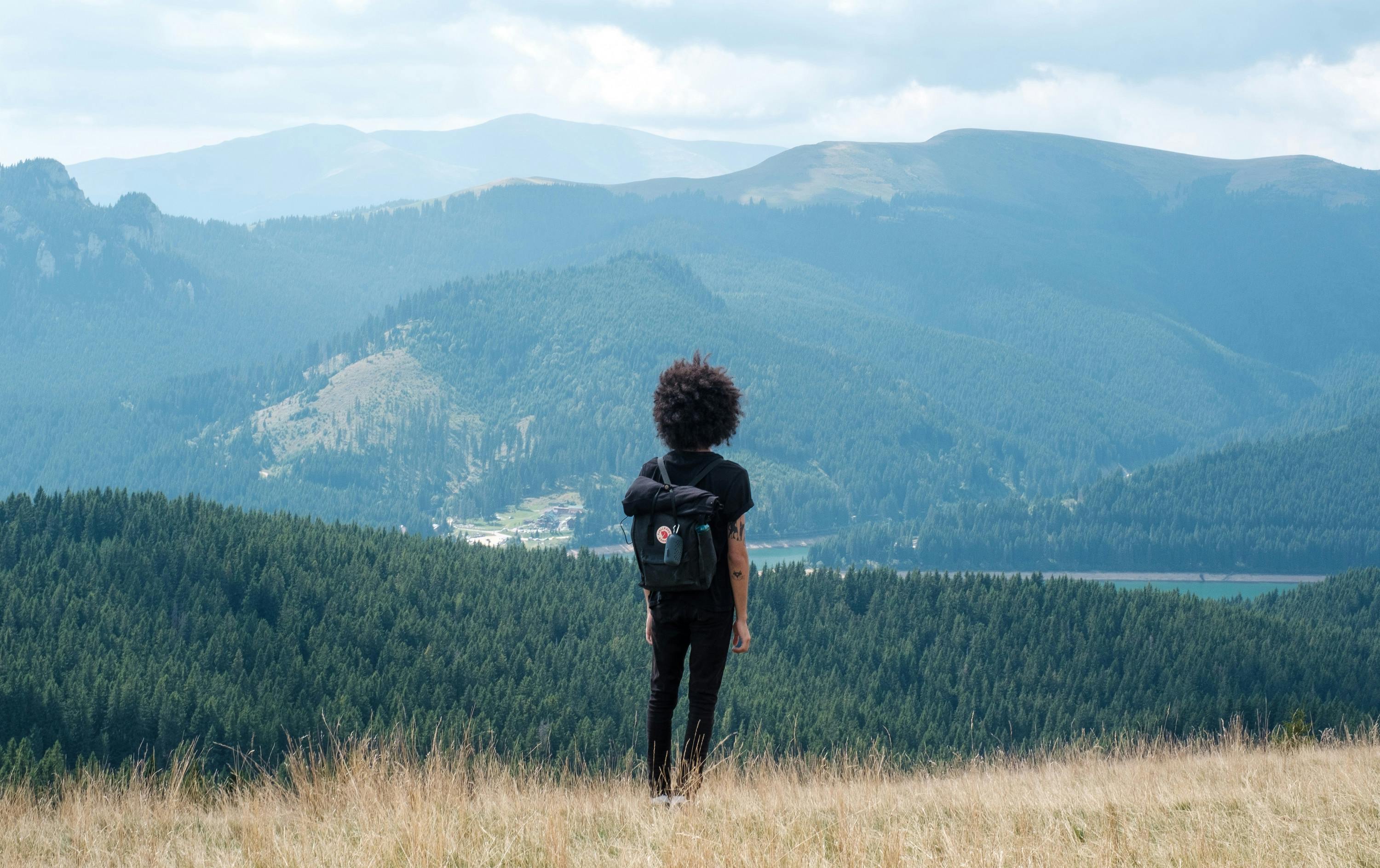 Girl looking at view, best walks Hamilton