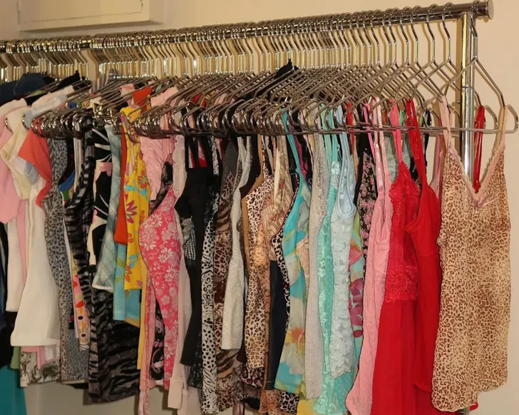 rack at vintage store