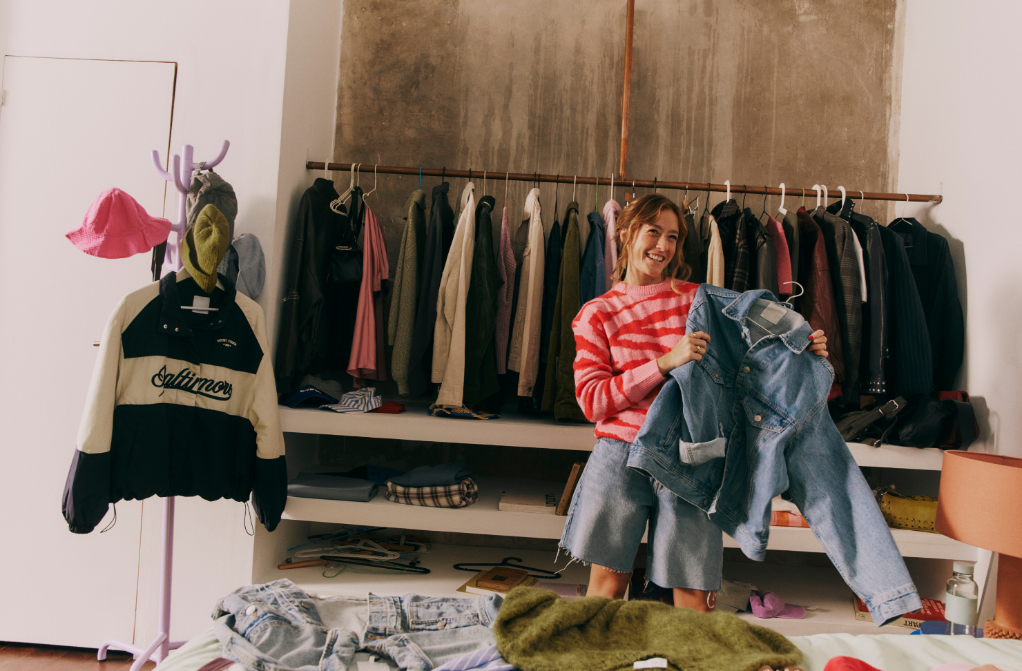 Racks of secondhand clothes from Vinted Australia