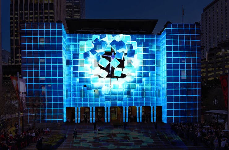 The VORAX installation created for Vivid Sydney 2021. 