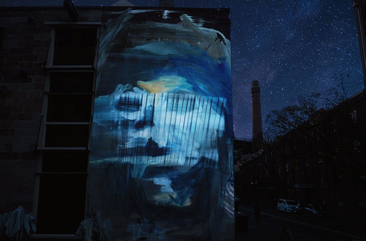 The Point of View mural installation created for Vivid Sydney 2021. 