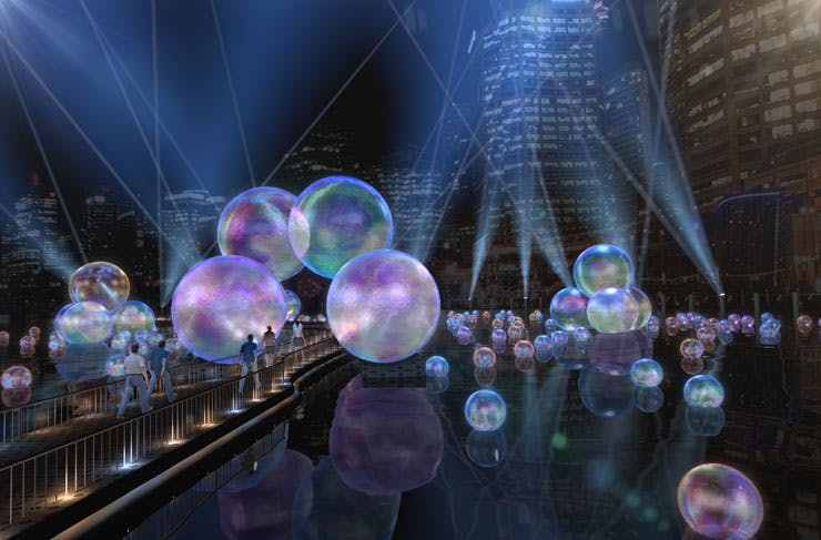 The Ephemeral installation created for Vivid Sydney 2021. 
