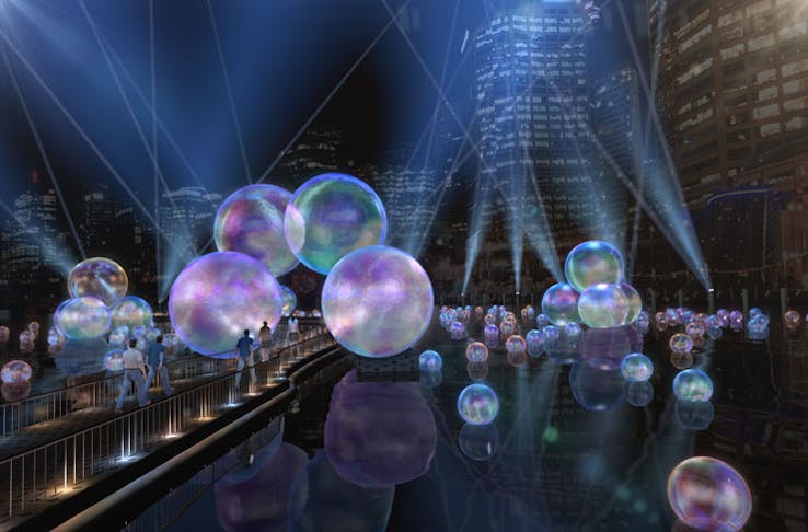 The Ephemeral installation created for Vivid Sydney 2021. 