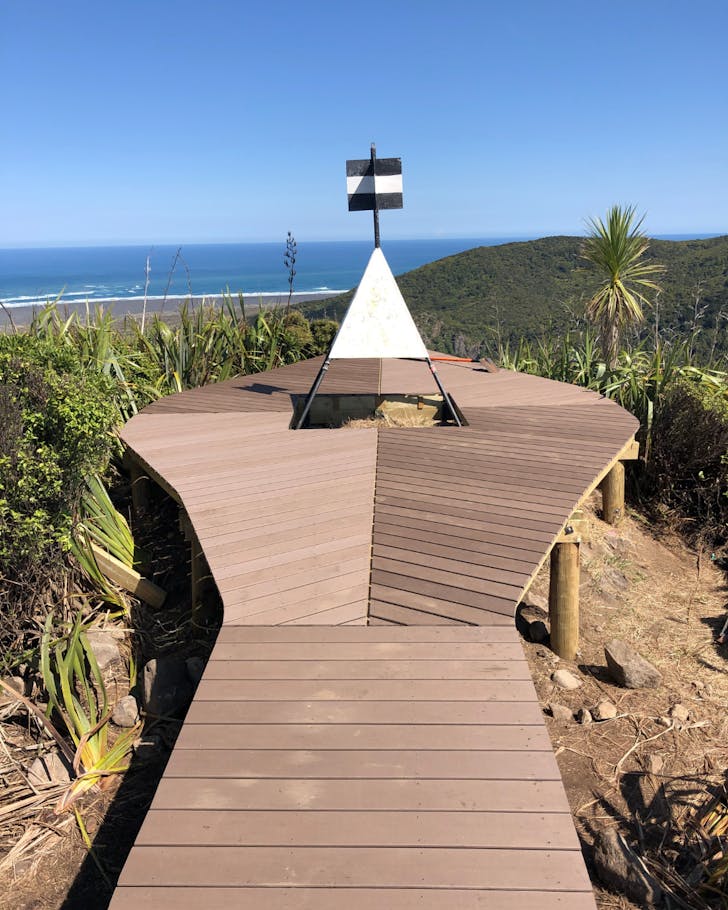 A wooden roundabout walkway with the views of the beautiful west coastline