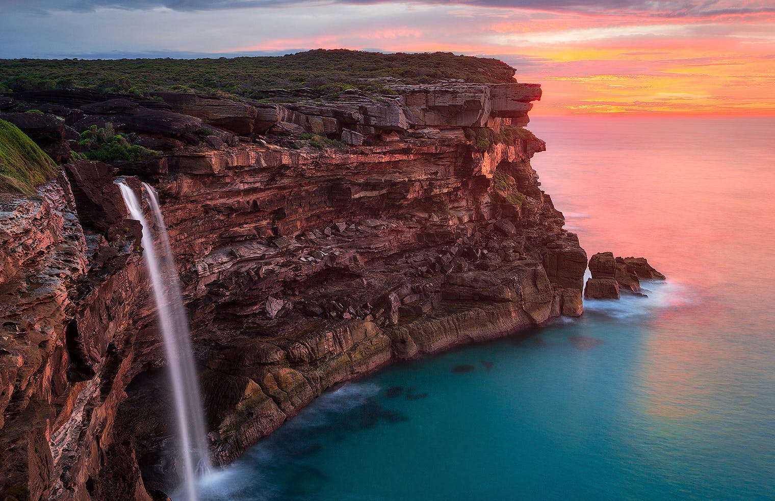  Sunrise at Curracurrong Falls and Eagle Rock in the Royal National Park, Sydney