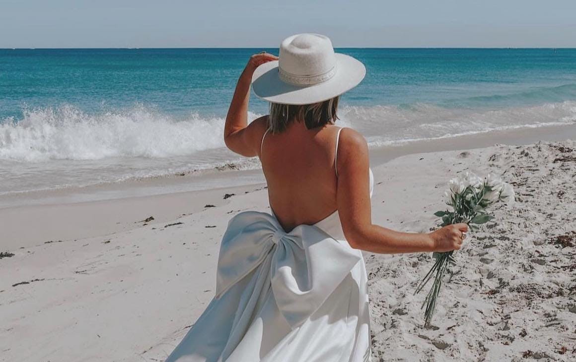 Someone wearing a wedding dress in Perth