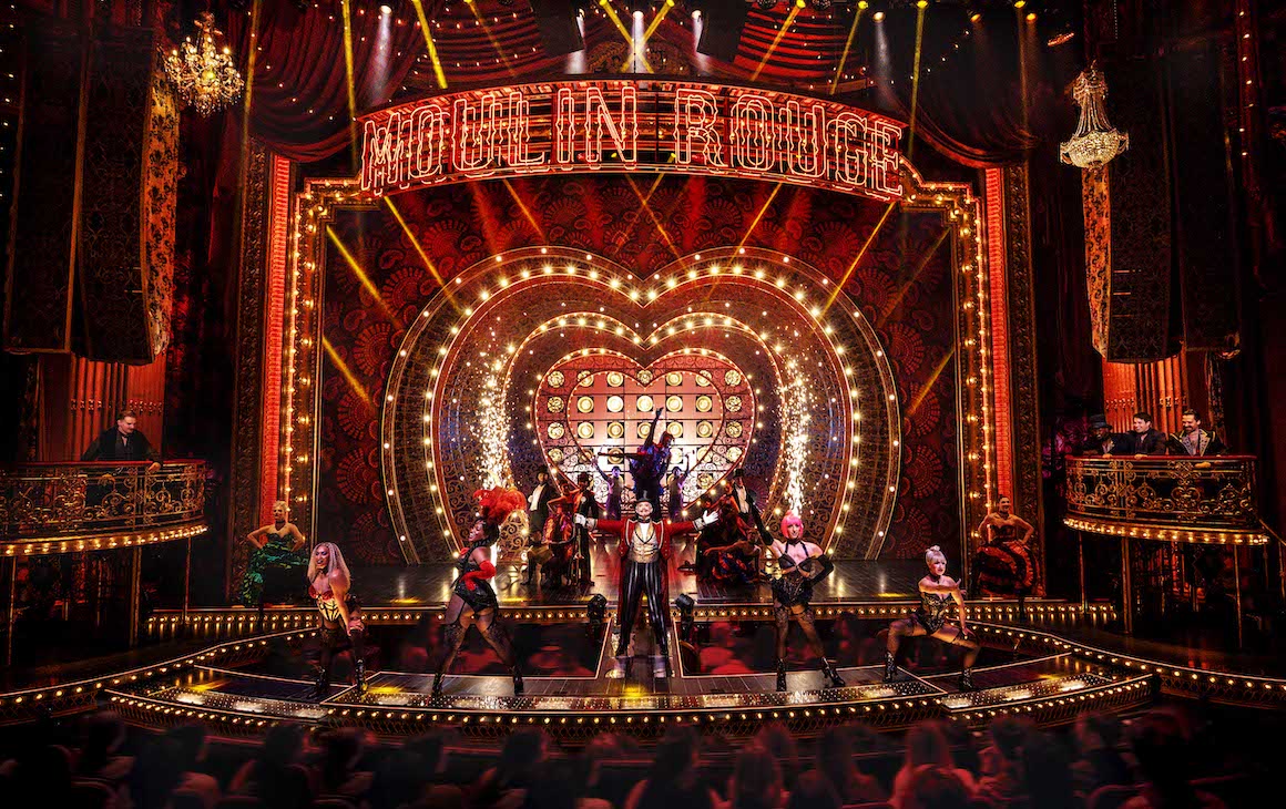 Performers on stage for Moulin Rouge