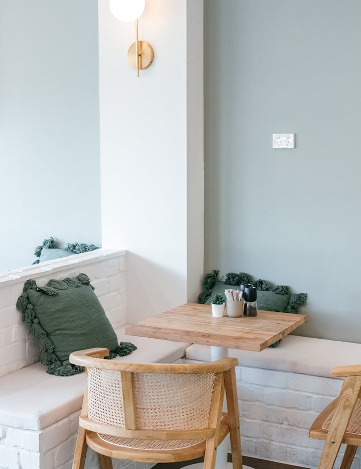 a corner table inside Willow CAfe