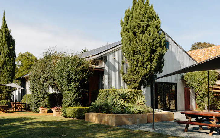 The exterior of the building at witches falls winery
