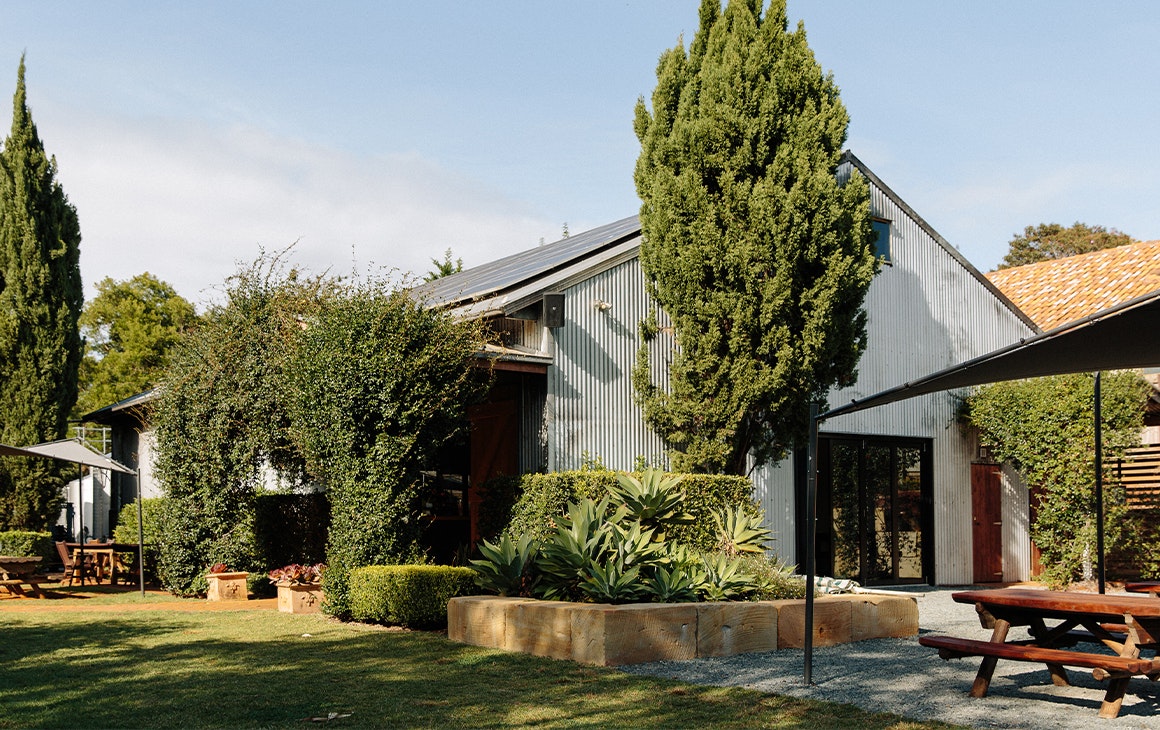 The exterior of the building at witches falls winery