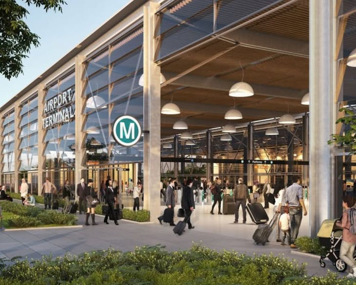 western sydney airport mock up of metro station