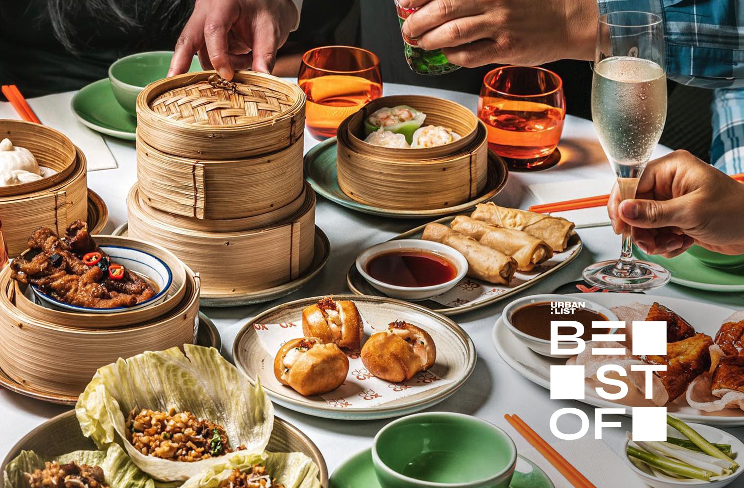 xopp by golden century table setting of dumplings and dishes best restaurants in chinatown sydney