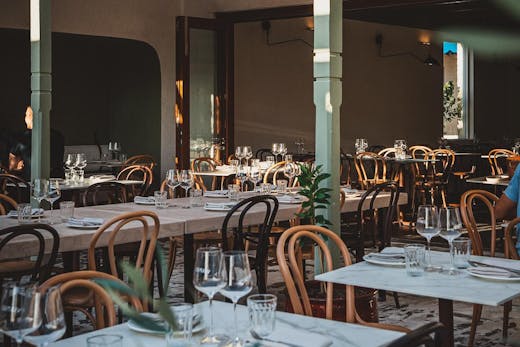 The outside terrace at Yiamas Greek restaurant in Subiaco