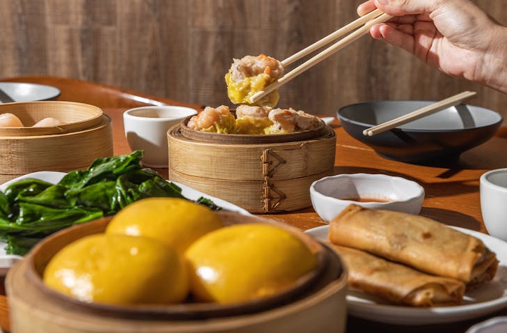 Chopsticks over food