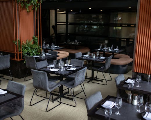 the sleek interiors of zazu restaurant in Brisbane