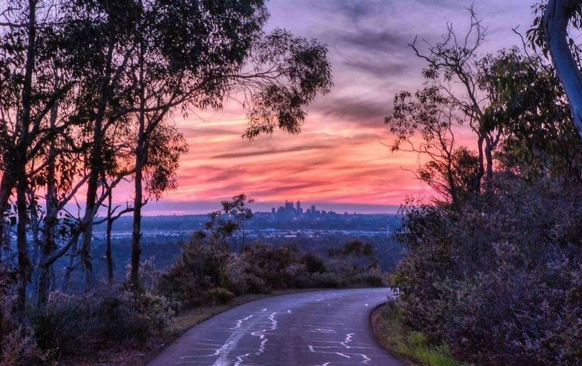 view of Perth City from Zig Zag Drive in Kalamunda