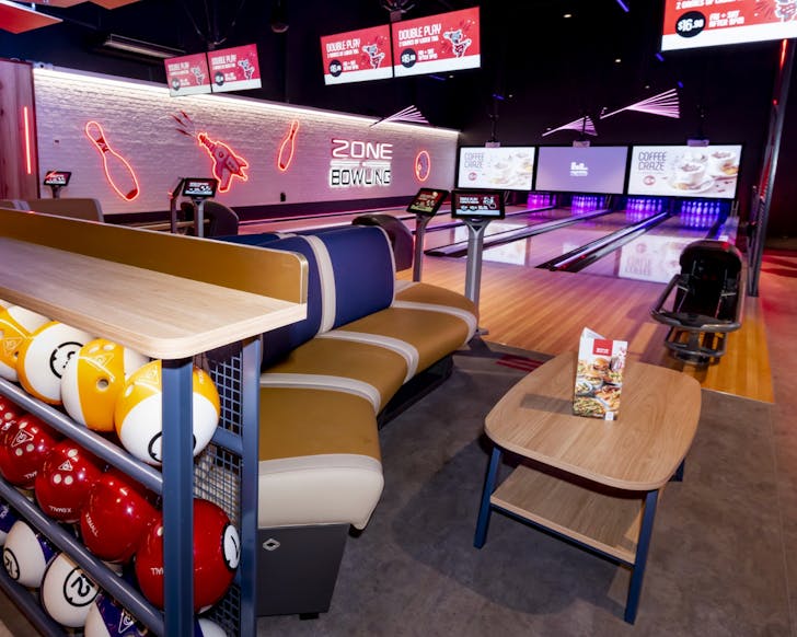 The sleek and sharp Zone Bowling Alley Wairau.