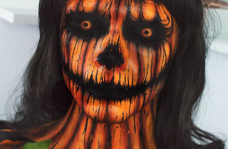 Zorin Blitz as a creepy pumpkin