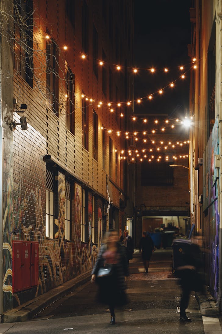 Down this laneway you'll find Arlechin and its late night spaghetti jaffles.