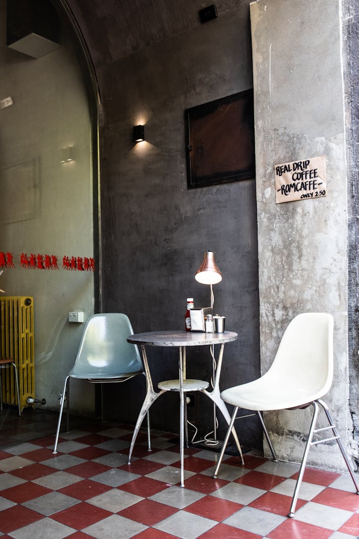 These outdoor seats at Butcher's Diner are coveted, enjoy responsibly.