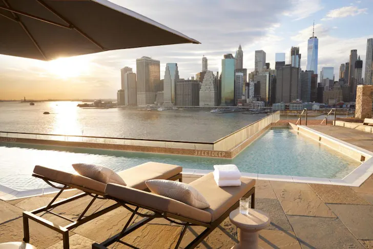 1 Hotel Brooklyn Bridge rooftop pool overlooking city