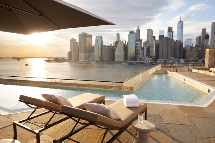 1 Hotel Brooklyn Bridge rooftop pool overlooking city