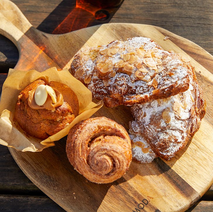 baked goods laid on wooden table from glenbrook's iconic 2773 cafe