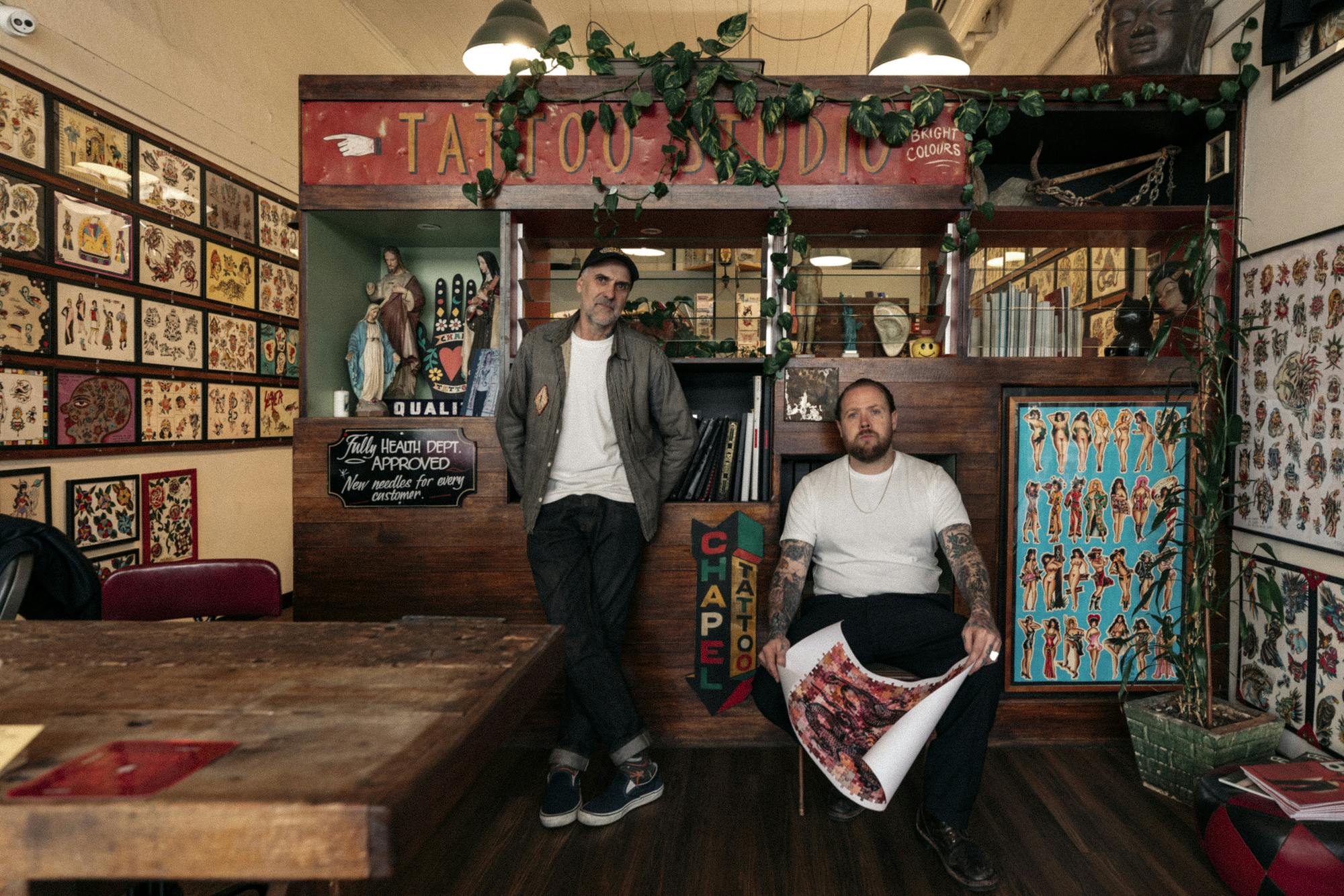 Andrew Mcleod from Chapel Tattoo for the Melbourne In Pieces tattoo activation.