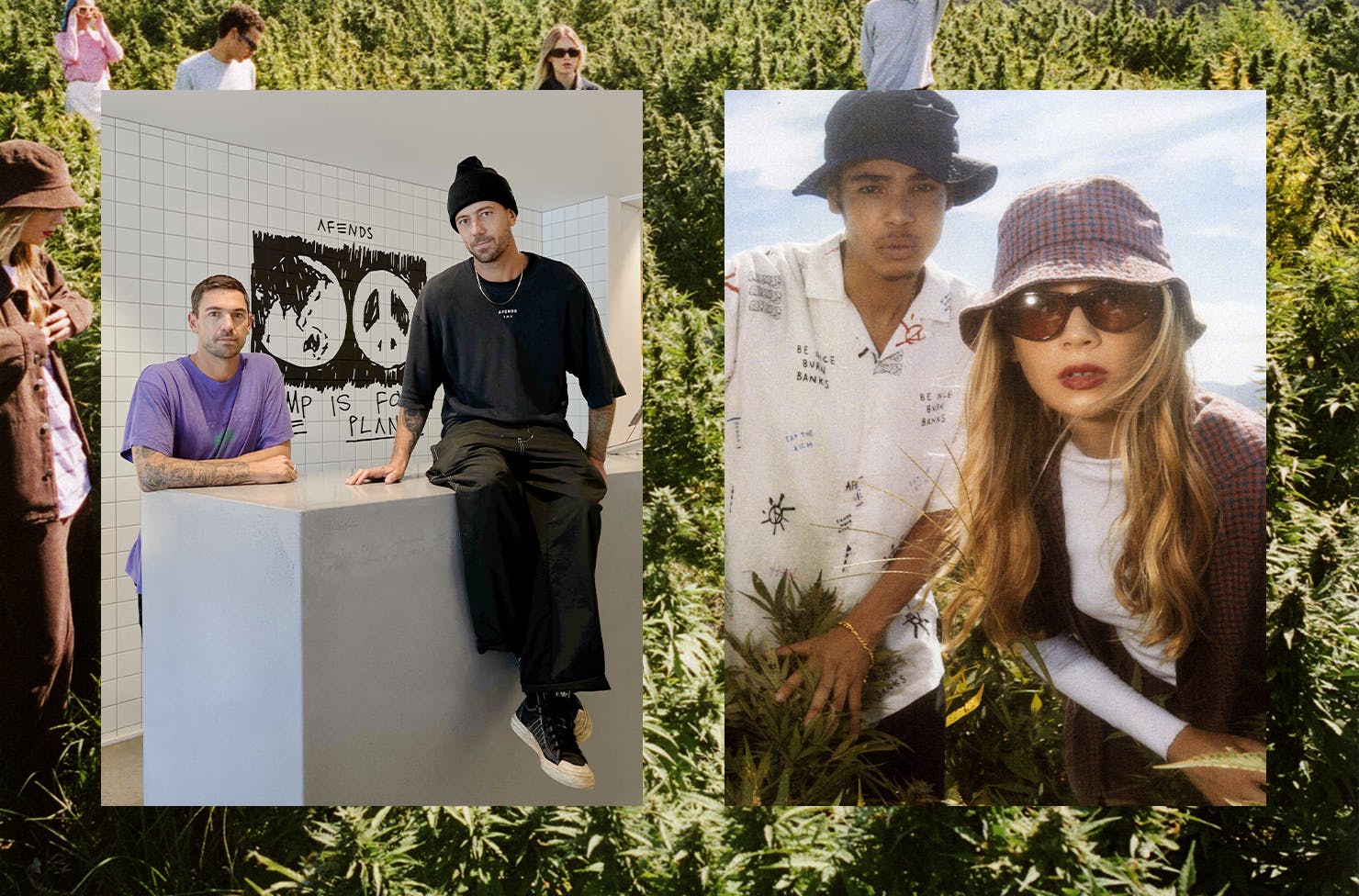 collage of people wearing afends clothing