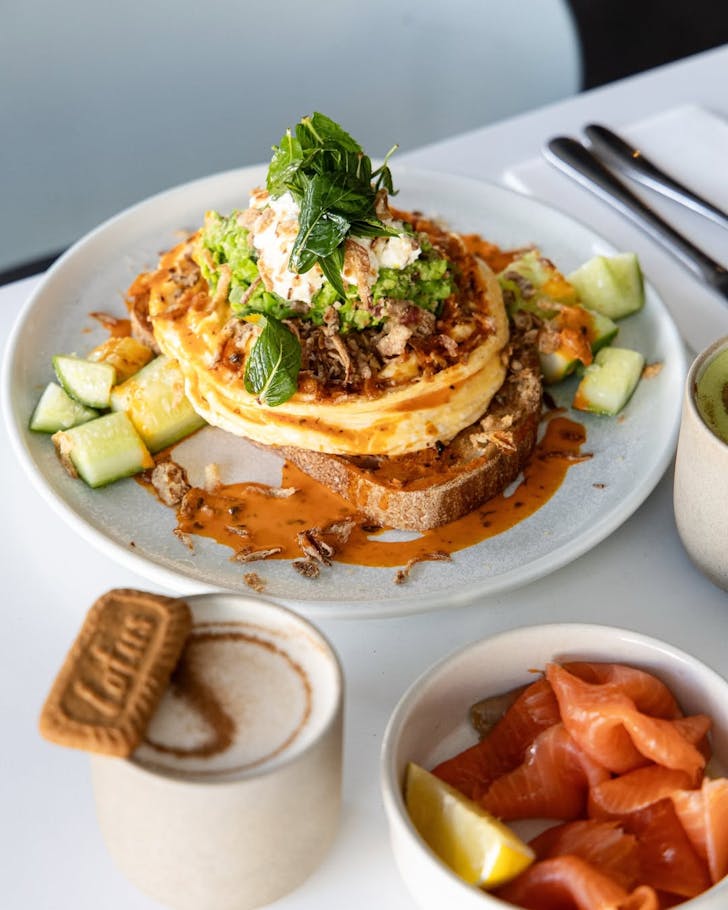 a plate of soft scrambled eggs at blackwood cafe in sydney