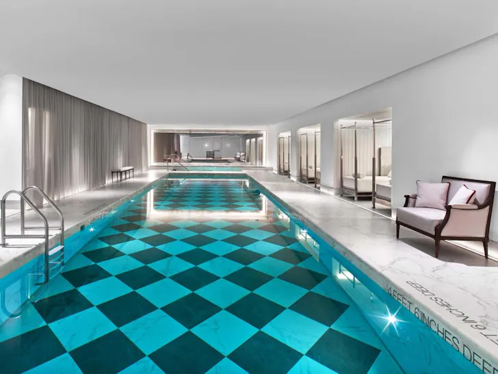 Indoor pool Baccarat Hotel NYC
