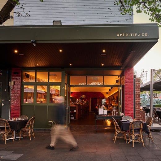 a wine bar in the evening