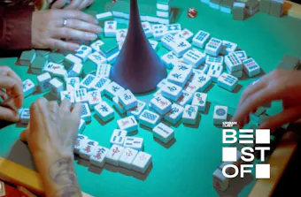 a game of mahjong in play