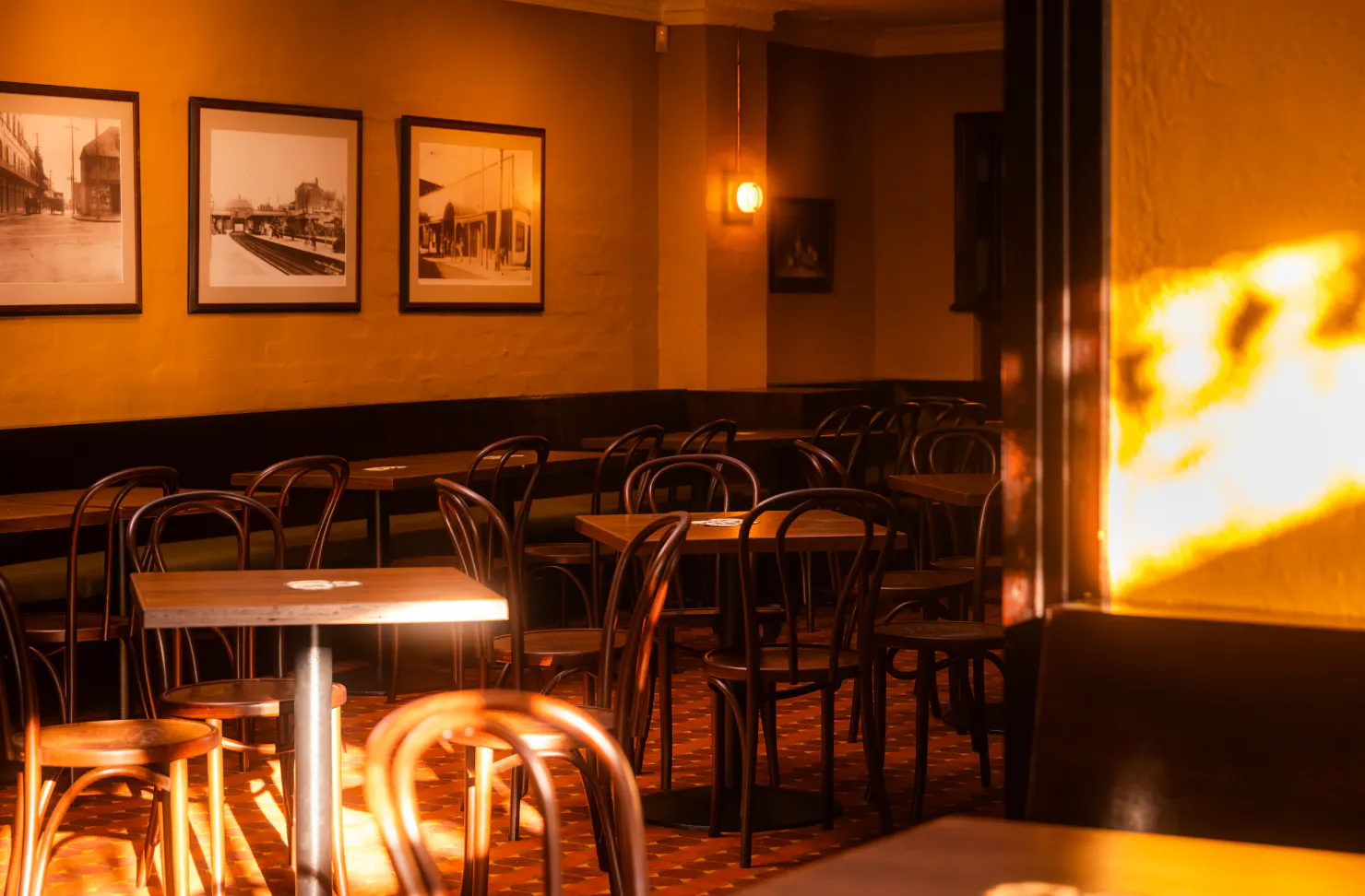 a bistro in afternoon light