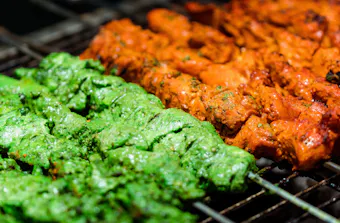 skewers on a grill