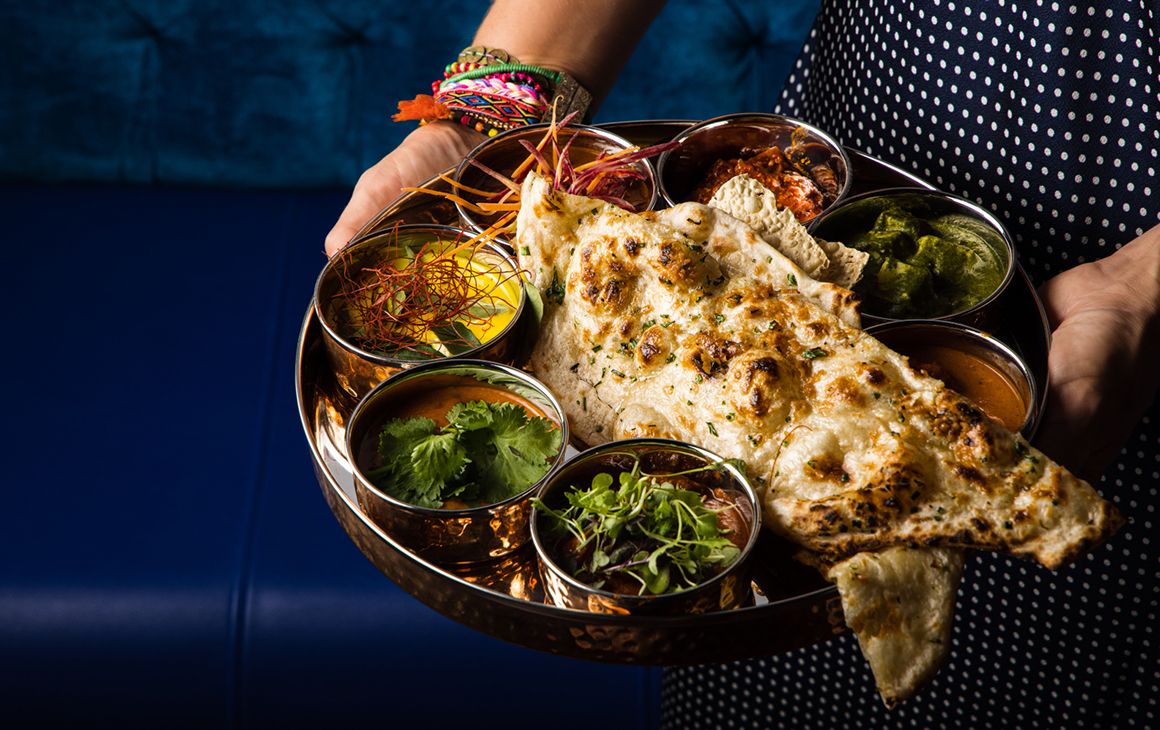 a tray of tasty indian food from Daughter In Law