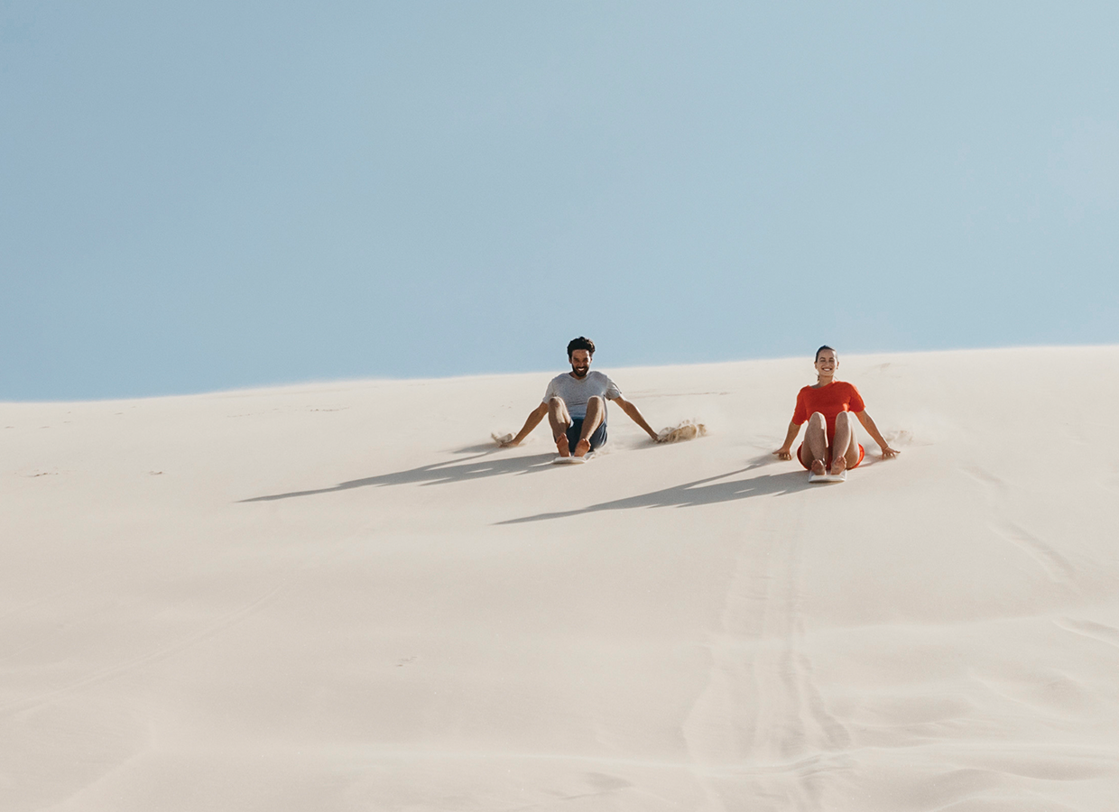 Two people sanduning. 
