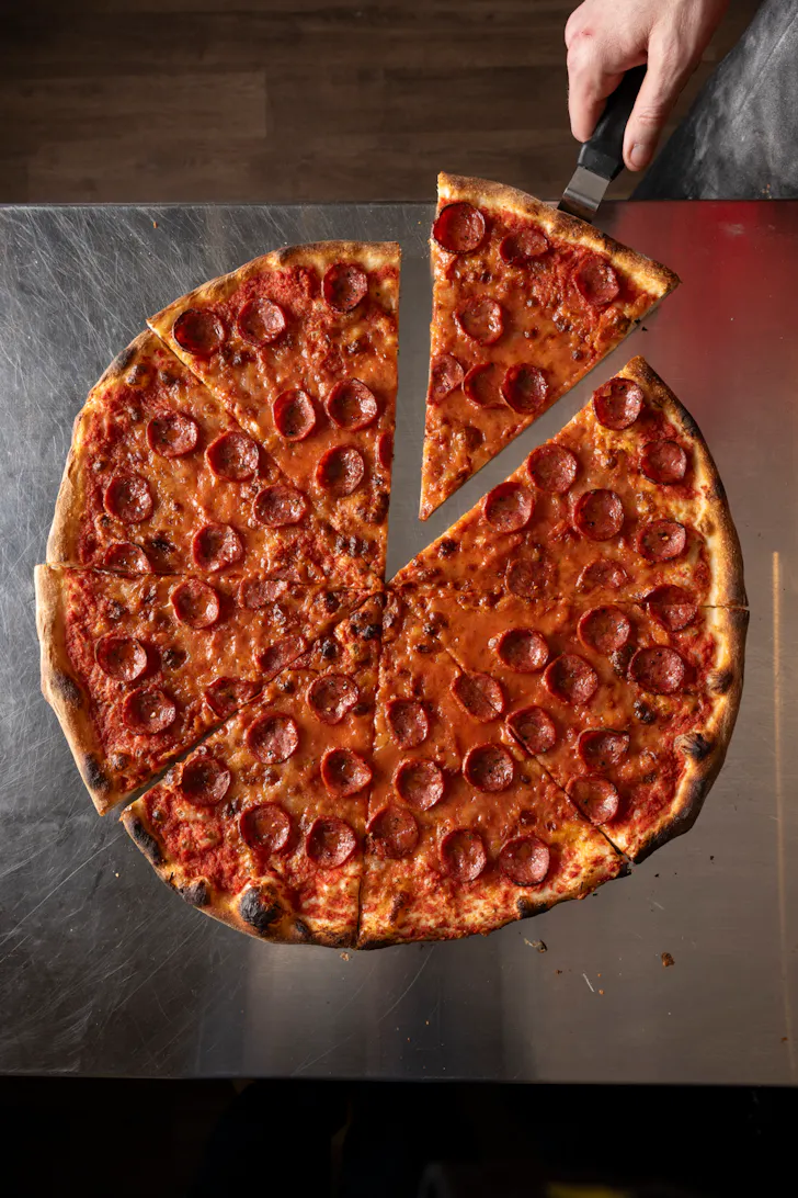 a pie of pizza