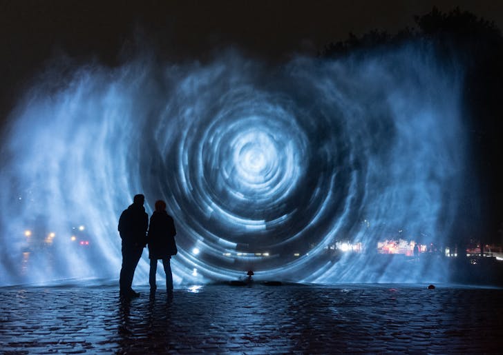 circular light installation