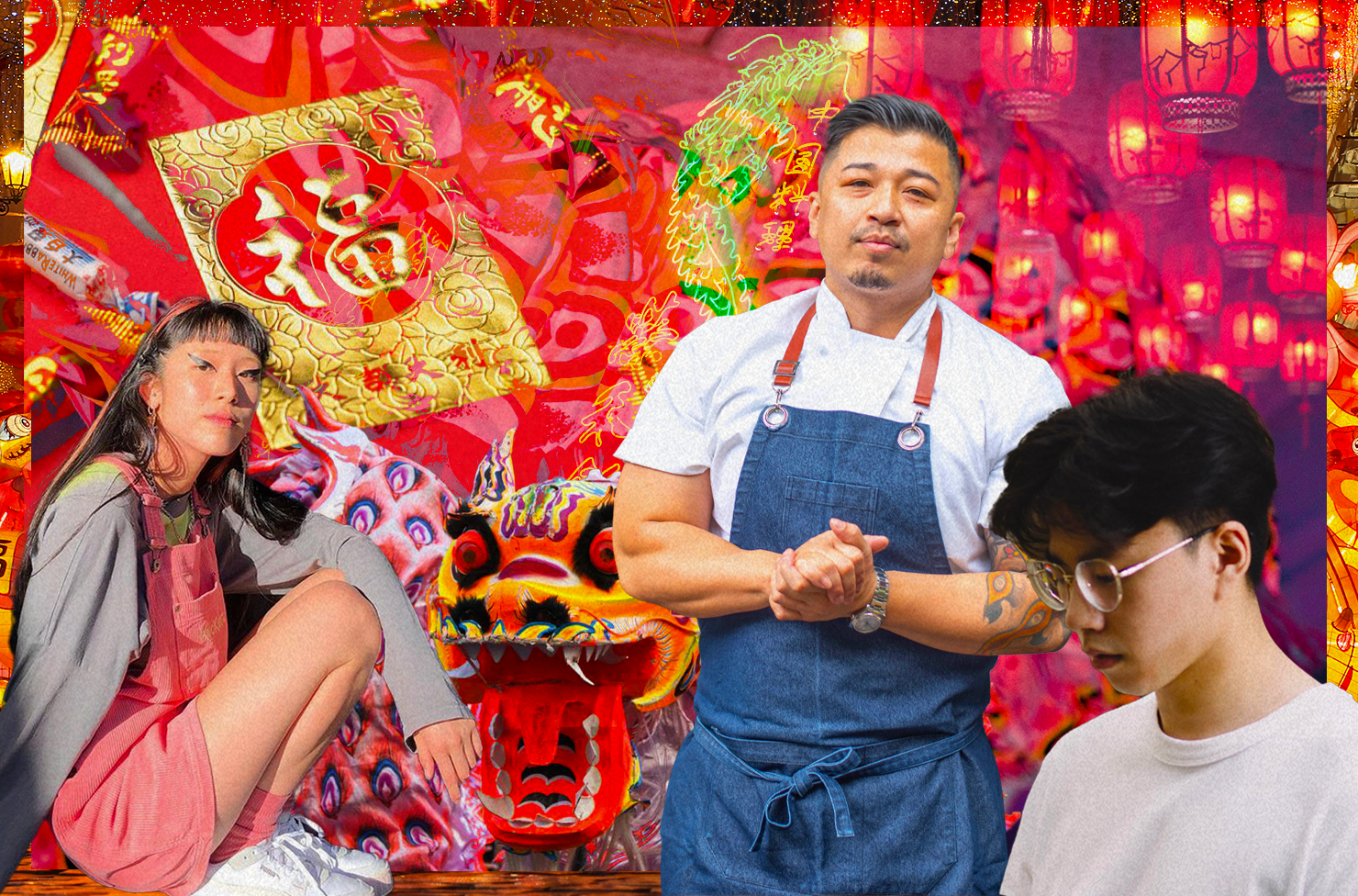 collage of people celebrating lunar new year