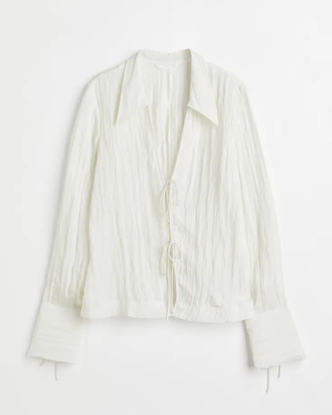 H&M Crinkle Tie-Detail Blouse