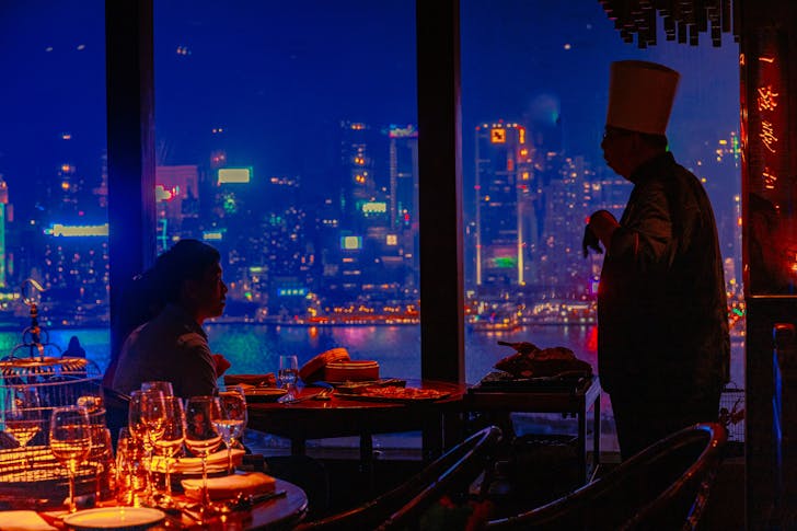 Hutong Restaurant window view Hong Kong