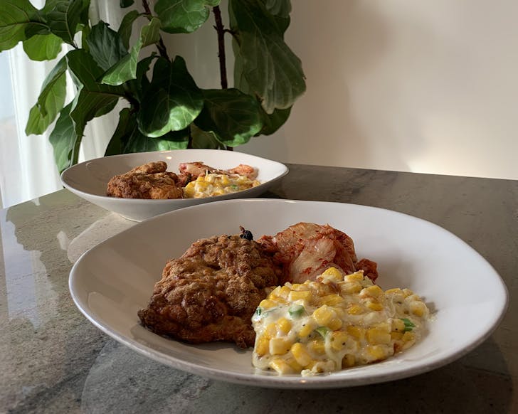 McCormick Air Fryer Recipe Base Korean Style Fried Chicken, With Corn Cheese & Kimchi 