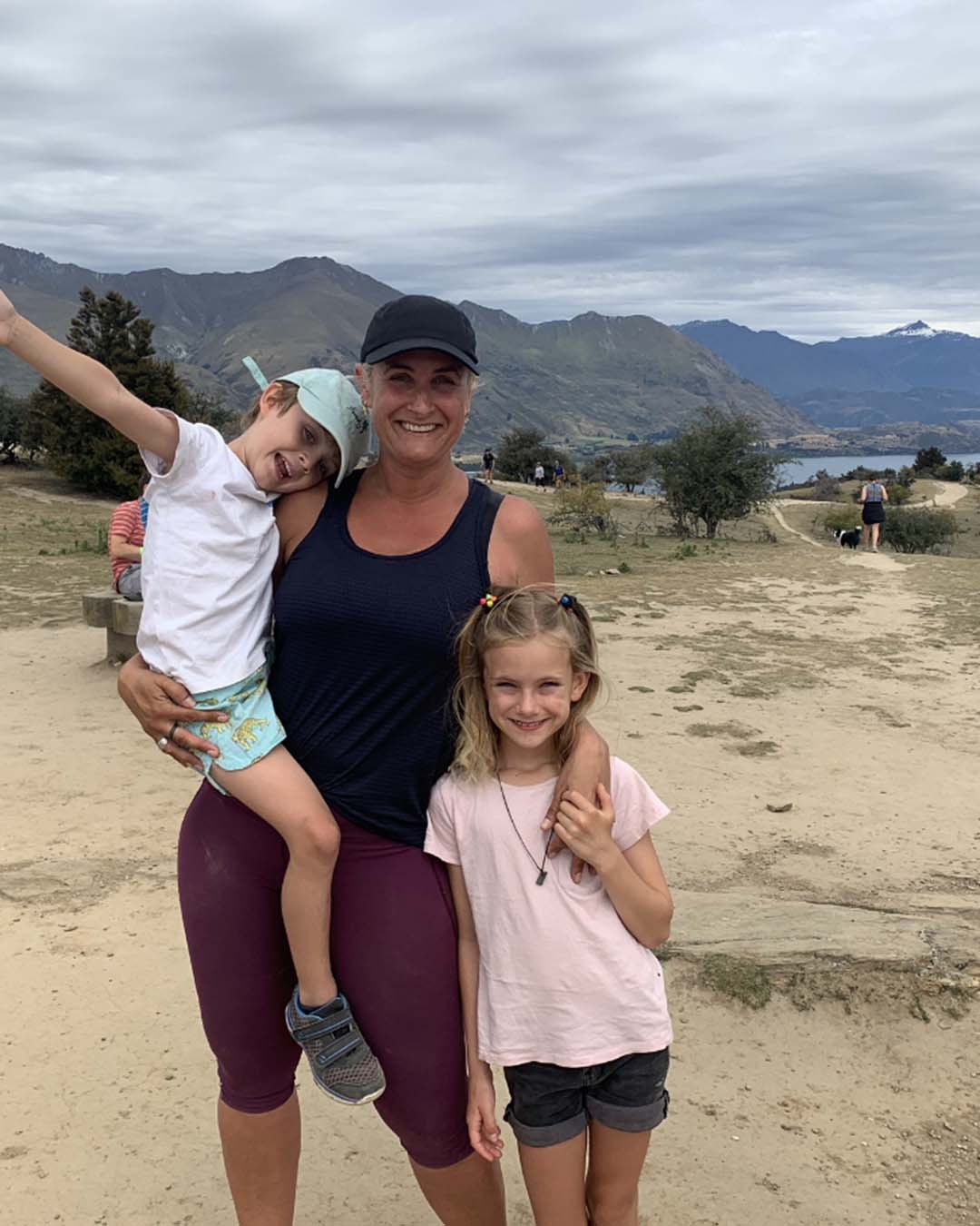 Bec out for a run with her kids