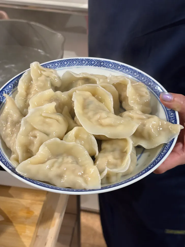 a plate of silky dumplings