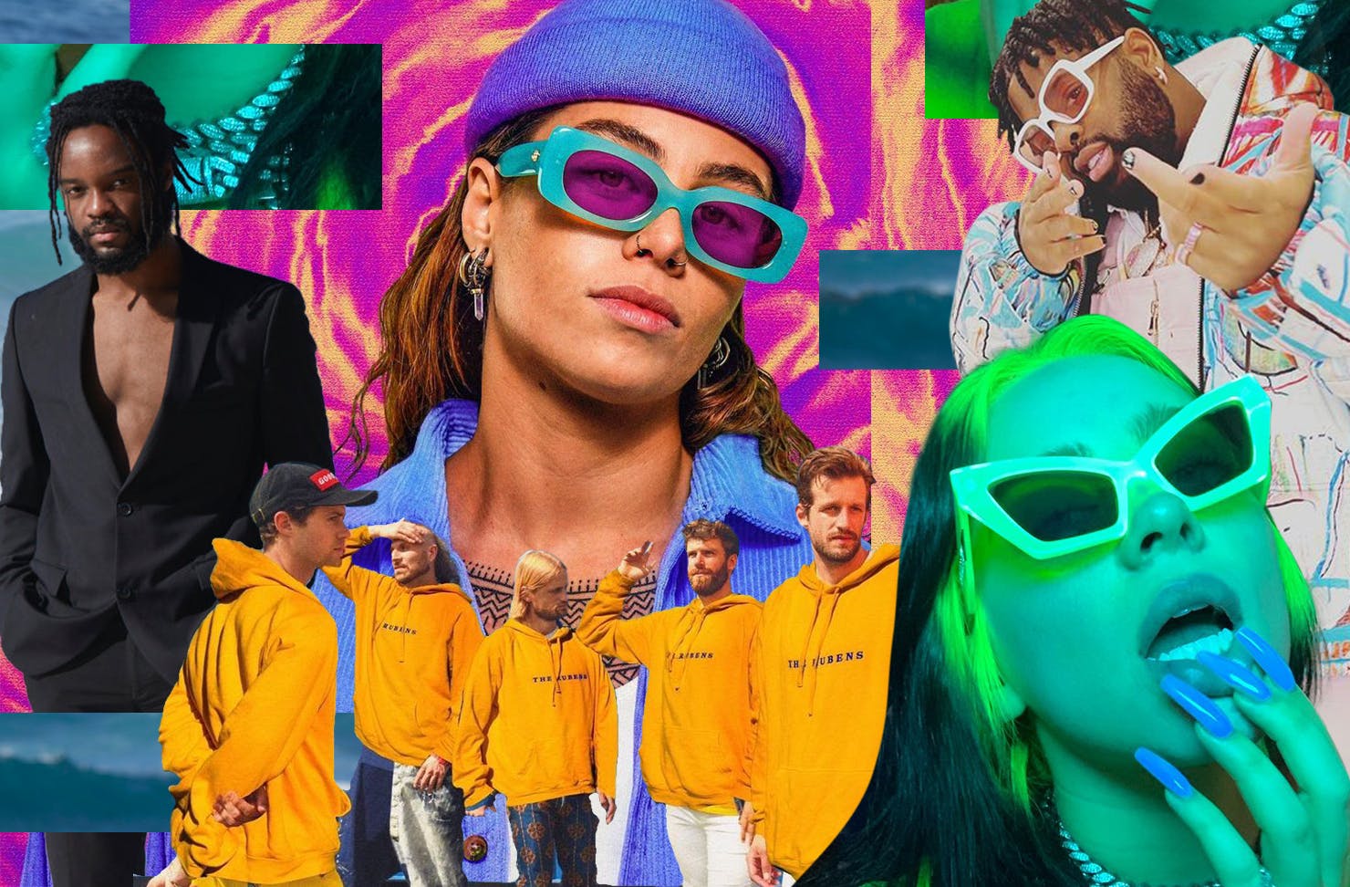 collage of music artists