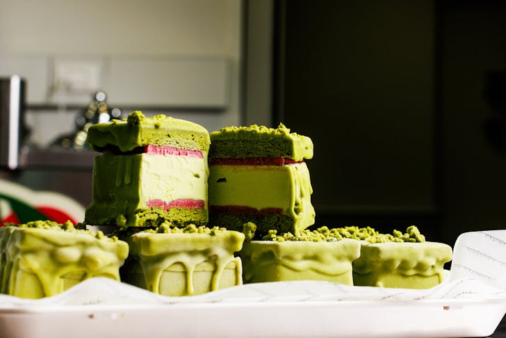Matcha ice cream sandwich at Piccolina.