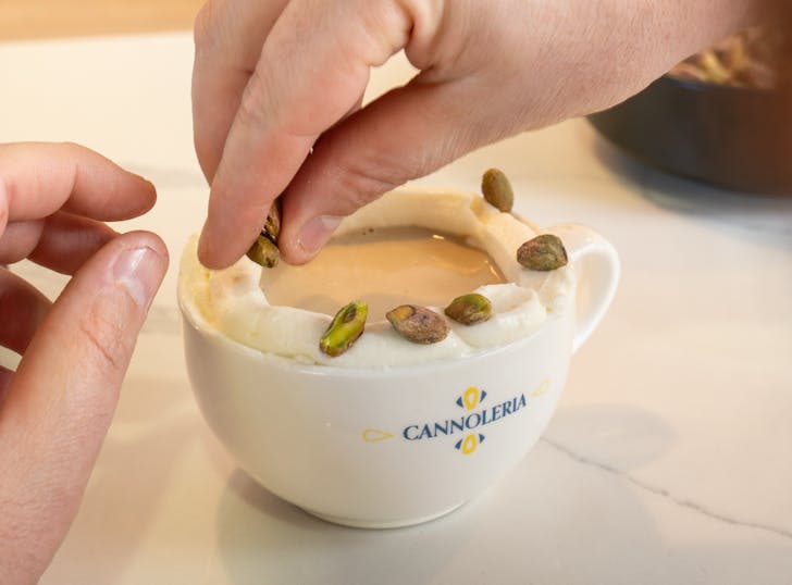 Cannoleria's Pistachio Hot Chocolate. Photo credit: Tim Sonmez